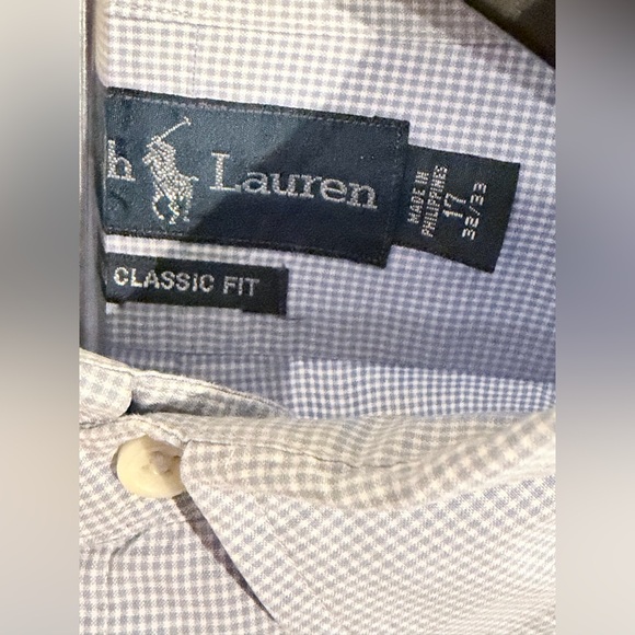 Ralph Lauren Men’s Light Blue Classic Fit Button-Down Shirt 17 - Picture 8 of 10